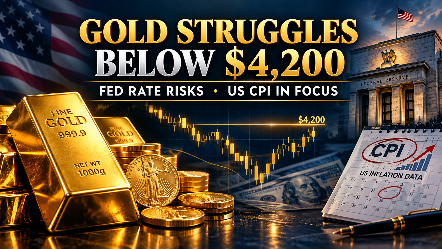 Gold Price Forecast: $4,200 Resistance, Fed Rate Risks and US CPI in Focus